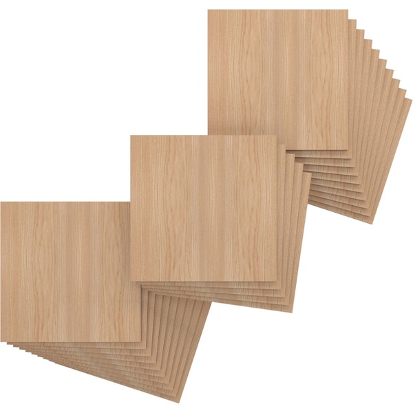Ekena Millwork 11 3/4W x 11 3/4H x 1/4T Wood Hobby Boards, Hickory, 25PK HBW12X12X250DHI - main